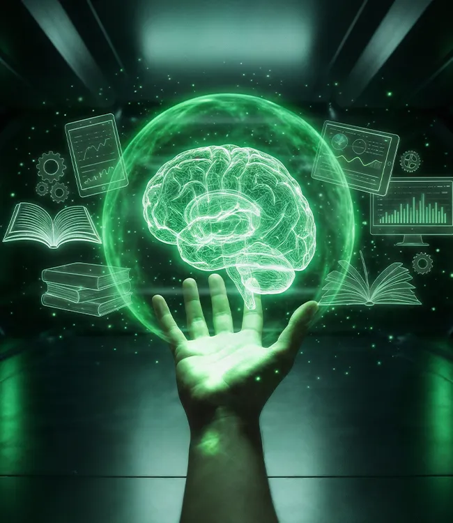 Imagem de uma pessoa estudando com foco